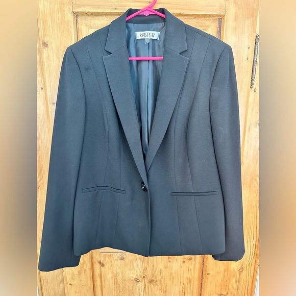 Kasper Black Lined Blazer - Nice Detailing Size 12 EUC - Picture 6 of 11